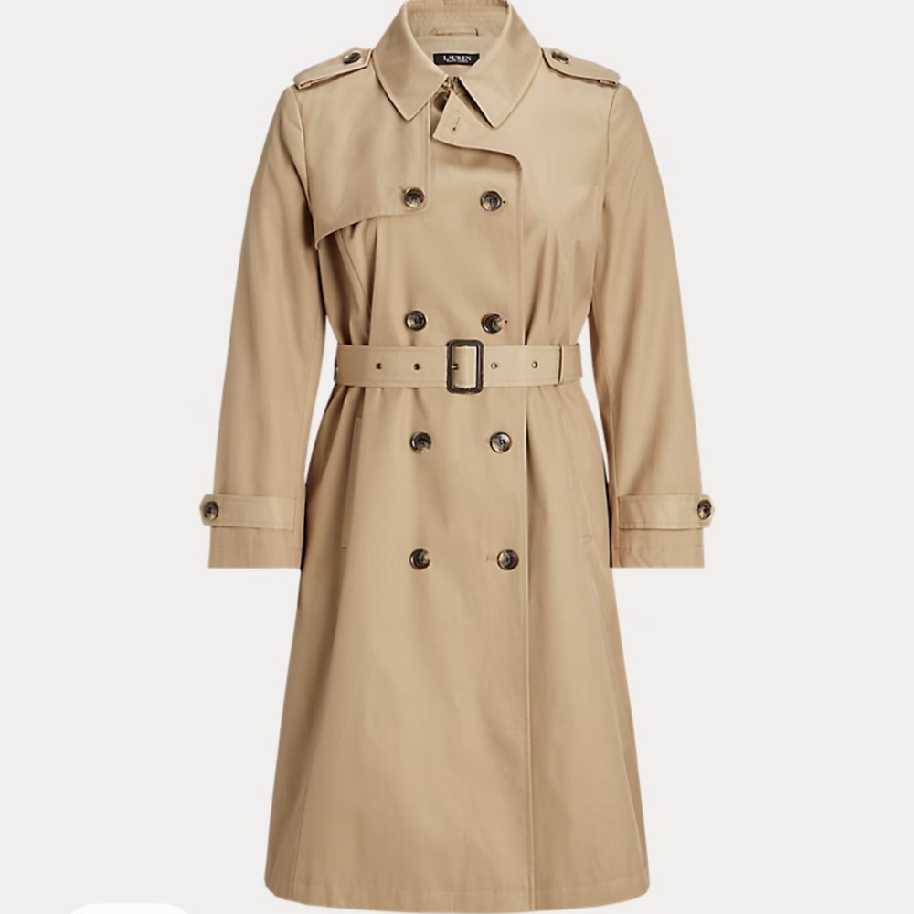 Ralph Lauren Women’s Curve Double Breasted Cotton Blend Trench Coat - Size 3X - Picture 5 of 9